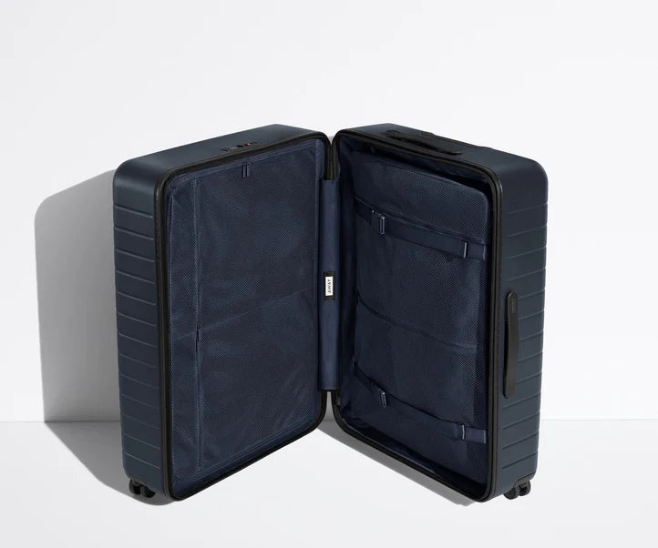 The Large in Navy Blue Check in Luggage