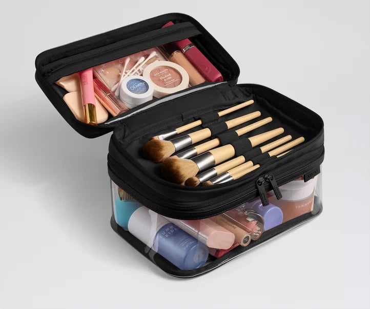 Clear Cosmetic Case in Jet Black
