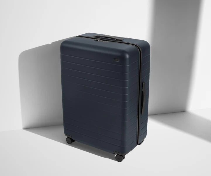 The Large in Navy Blue Check in Luggage